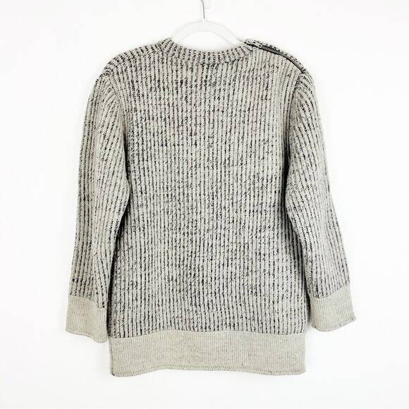 IRO Paris Manouka Women's Gray Sweater Zipper Chunky Knit Ribbed Wool Small - Picture 5 of 9
